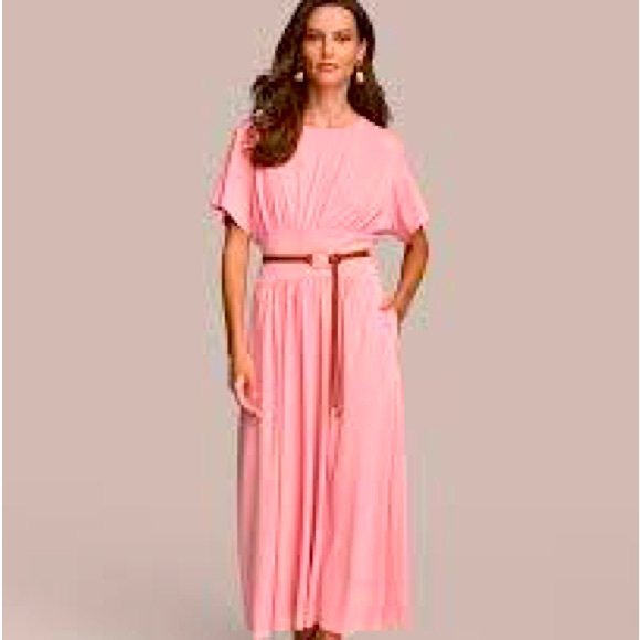 NWT Donna Karan Women's Belted A-Line Dress Color: Tourmaline Sz 16 - Picture 1 of 6